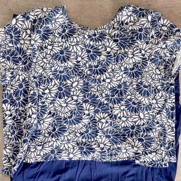 🌺 Boutique C Floral Drape Overlay Short Sleeve Shirt Dress Size S - Picture 4 of 9